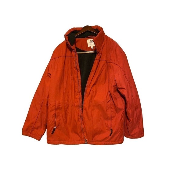 Faded Glory Originals Men's Size LargeThick Red Zip Jacket Zippered Hood Pockets - Picture 11 of 13
